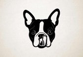 Wanddecoratie - Hond - Boston Terrier 3 - XS - 27x25cm - Zwart - muurdecoratie - Line Art