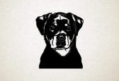 Wanddecoratie - Hond - Rottweiler 10 - S - 54x45cm - Zwart - muurdecoratie - Line Art