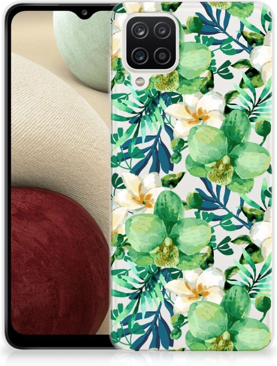 Samsung Galaxy A12 TPU Case Orchidee Groen
