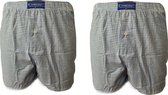 Embrator 2-stuks mannen Boxershorts geweven katoen wit/blauw/oker XXL