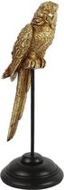 Papegaai - Polyserin- Goud - 24.5cm - Beeld - Decoratie