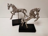 Paard - 2set - Zilver - Aluminium - 23 cm - Kunst.