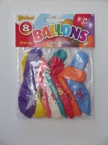 Ballonnen cijfer 8 no. 12 eenzijdig 1 zakje met 8 stuks