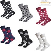 Dames sokken met rondjes 12 pack 39-42