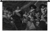 Wandkleed Frans Hals - Feestmaal van de officieren van de St Jorisschutterij - Frans Hals Wandkleed katoen 180x120 cm - Wandtapijt met foto XXL / Groot formaat!