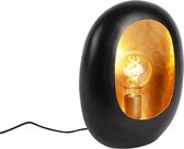 QAZQA cova - Tafellamp - 1 lichts - H 36 cm - Zwart