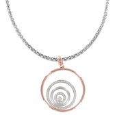 Silventi 732401111 - Ketting met hanger - Brass - 38 mm doorsnee - Cirkels - 72 cm - Staal - Rose gold plated