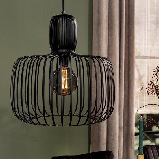Steel basket - Hanglamp - staaldraad - zwart - dia 45cm - vintage design |  bol.com
