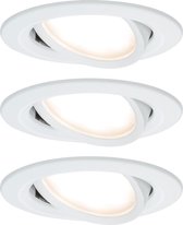 Paulmann Nova inbouwspot - wit- set van 3 zwenkbaar -LED Coin - rond - 3-traps dimbaar - IP23 - spuitwaterdicht