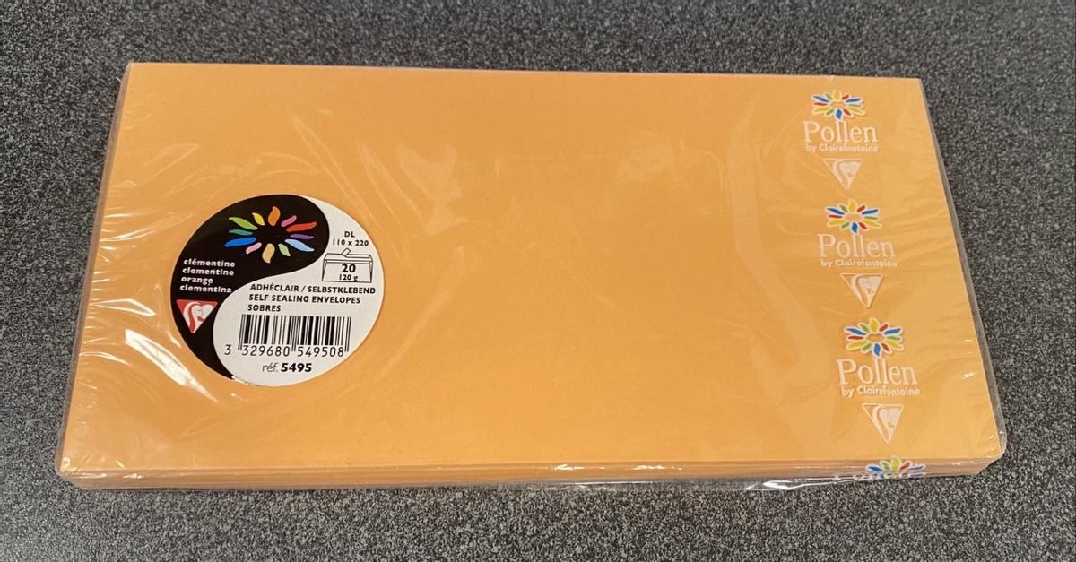 Stuifmeel van Clairefontaine enveloppe DL, clementine
