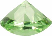 Licht groene nep diamant 4 cm van glas - glazen diamant groen
