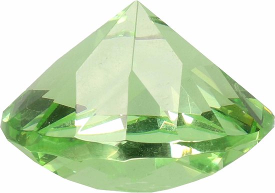 Faux diamant vert clair à 4 cm de verre - verre vert diamant | bol.com