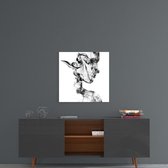 Insigne Glazen Schilderijen - Silhouet glasschilderij - Rook - Abstract - 80×80 cm - 4 mm