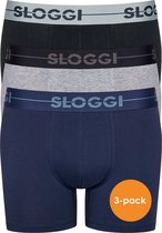 Sloggi Men GO Short - heren boxers (3-pack) - zwart - blauw - grijs -  Maat: XL