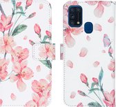 iMoshion Hoesje Geschikt voor Samsung Galaxy M31 Hoesje Met Pasjeshouder - iMoshion Design Softcase Bookcase - Meerkleurig / Blossom Watercolor