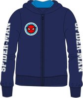 Spiderman sweater - hoodie met rits - blauw - Maat 116 / 6 jaar