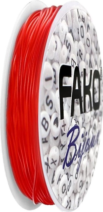 Fako Bijoux® - Elastisch Nylon Draad - Rijgdraad - Sieraden Maken - 0.6mm - 9 Meter - Rood - Fako Bijoux®
