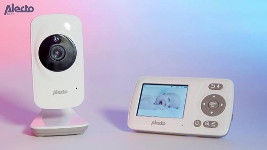 Alecto Dvm-75 - Babyphone Avec Caméra Et Écran Couleur 2.4, Blanc