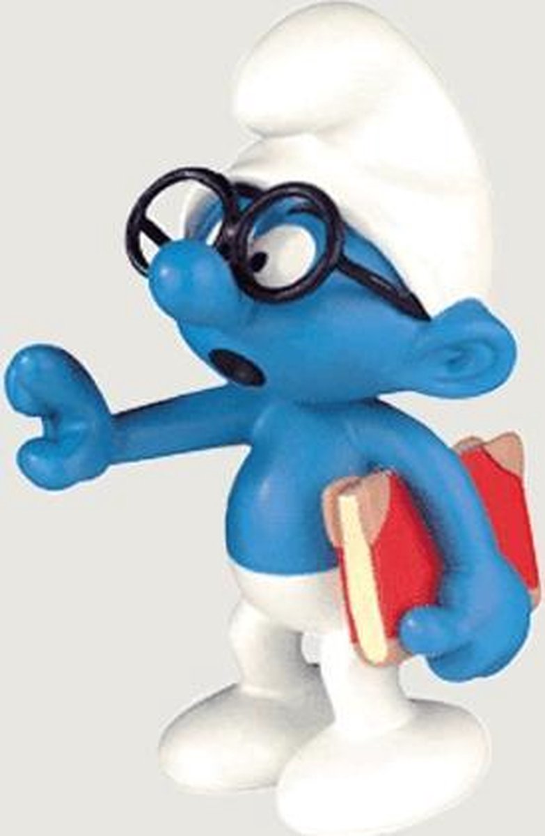 Plastoy bril smurf figuurtje van +/- 10cm hoog (Verzamelfiguur)