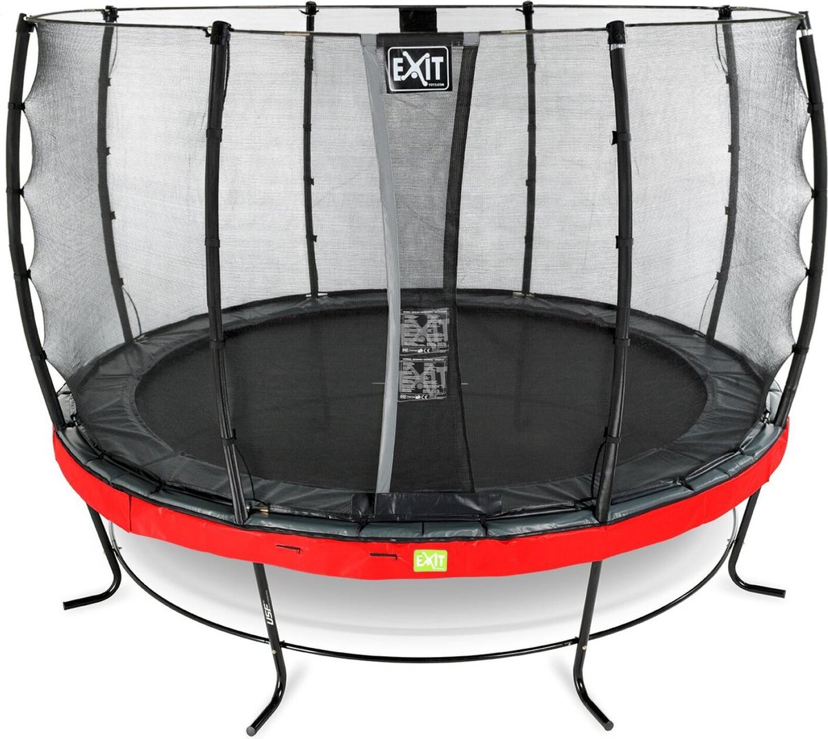 EXIT Elegant trampoline ø366cm met Economy veiligheidsnet - rood