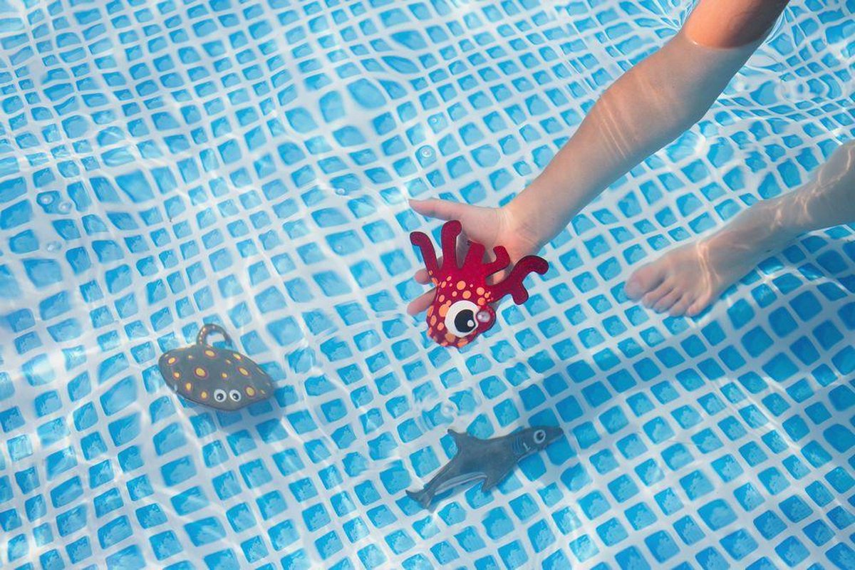 BS Toys Water Duikdieren - 19 X 10 cm - Neopreen Opduikdieren - Zwembad Spel - Duikspeelgoed - Speelgoed - 3 Stuks – foto 2