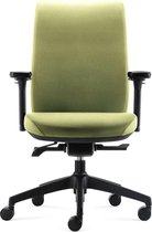 24Designs Move SYNCHRO-4 Ergonomische Bureaustoel EN1335 - Groene Stof - Zwart Onderstel