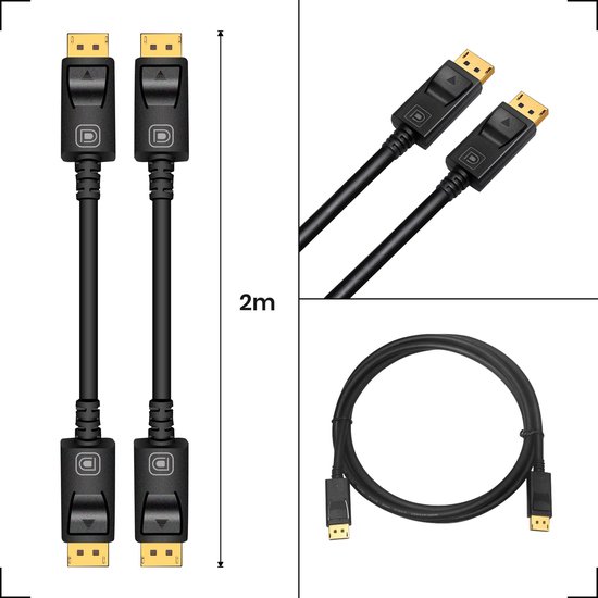 Somstyle Displayport kabel 1.4 – 8K 60Hz – 4K 144 Hz - 32.4GBps –  Gecertificeerd – DP... | bol.com