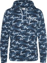 FitProWear Camouflage Hoodie Blauw - Taille XL - Unisexe - Pull - Sweat à capuche - Pull - Pull de sport - Pull avec capuche - Pull camouflage - Katoen/ Polyester - Pull homme - Pull femme - Pull bleu