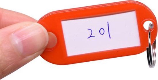 TsoLay 20 Stuks Draagbare Sleutelhangers Met Naamplaatje – Wit Kunststof & Metaal – 5 X 2,2 X 0,3 Cm – Voor Labels, Sleutels & Identificatie 2 miniatura