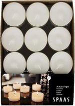 Bol.com SPAAS Maxi Clearlights theelichten in transparante cup waxinelichtjes - 24 stuks - ± 10 uur - wit geurloos aanbieding