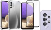 Samsung A32 Hoesje - Samsung Galaxy A32 Hoesje en Samsung A32 Screenprotector en Samsung A32 Camera Protector - Samsung A32 5G Hoesje Transparant Shock Proof Case Cover Hoes + Sams