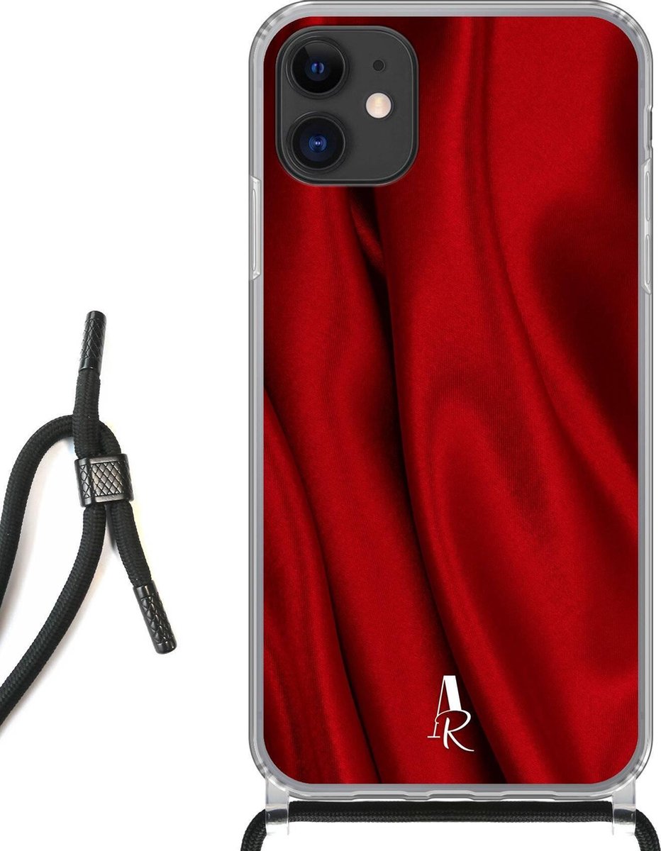 iPhone 11 hoesje met koord - Crimson Satin