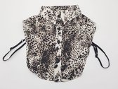 Losse Kraag luipaard creme wit- Blouse kraag -Decoratieve kraagje - Verstelbaar Nep Blouse- one size