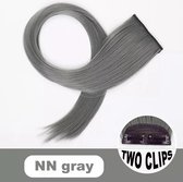 Clip in Extension 2 clips - Grijs Clip in  Extension - Nep haar clip in- duo clip in extension -