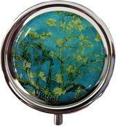 Pillendoosje  Amandeltakken Vincent van Gogh, met spiegeltje en drie vakjes