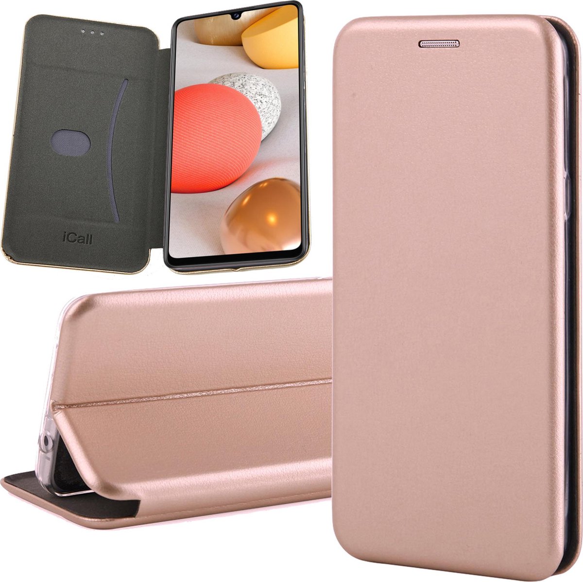 Hoesje geschikt voor Samsung Galaxy A42 - Book Case Kunstleer ThinShield Roségoud