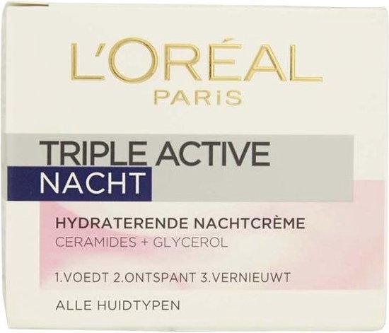 L'Oréal Paris Triple Active Nachtcrème - 2 x 50 ml - Voordeelverpakking - L’Oréal Paris
