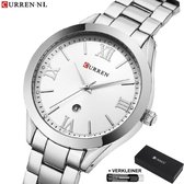 CURREN-NL - Dames - Horloge - 30 mm - Zilverkleurig/Wit
