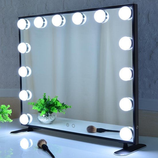 Tienerjaren Pellen iets Hollywood spiegel | Videri Vanity Zwart | spiegel met verlichting | Make up  Spiegel |... | bol.com