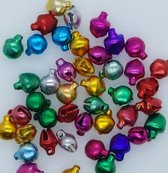 belletjes gekleurd - 5 mm - 10 aannaaibare of aanrijgbare mini belletjes - carnaval - sieraden/kaarten - blauw roze paars groen rood goud en zilver