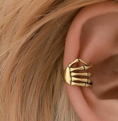 Skelet ear cuff | goud gekleurd