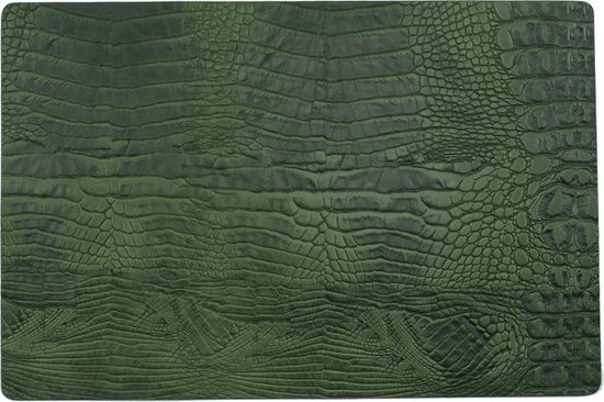 Placemats Leer Croco Groen Rechthoek 2 stuks | Coaster Queen