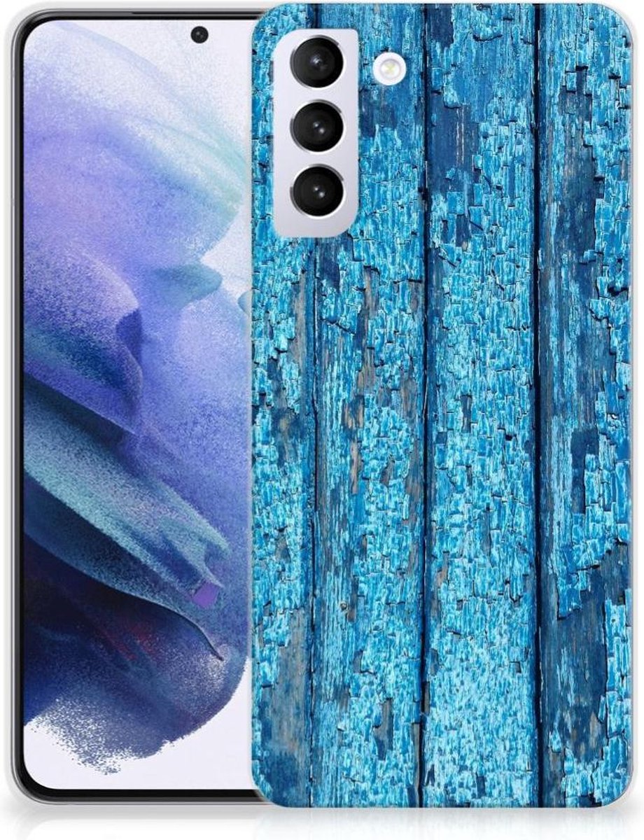 Samsung Galaxy S21 Plus Bumper Hoesje Wood Blue