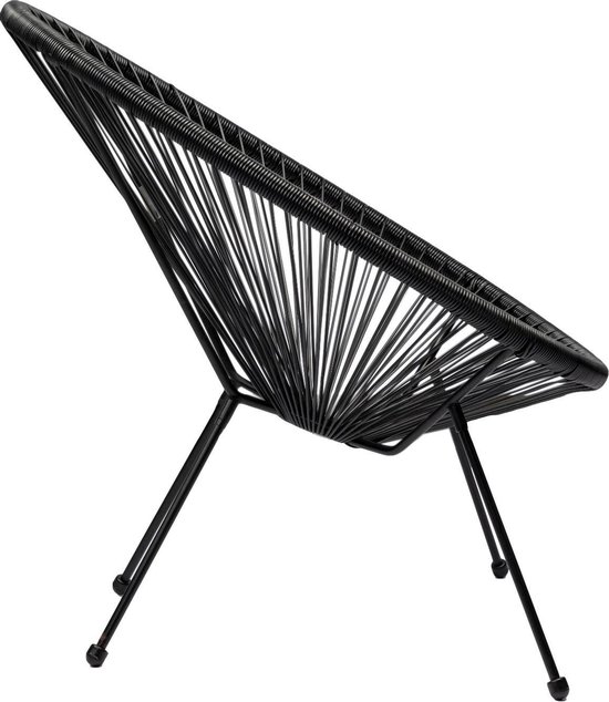 MaxxGarden Loungestoel - ei-vorm - Metaal Zwart Frame - 2 stuks - MaxxGarden