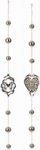 Metalen decoratie  windspinner , hart en vlinder - set van 2 - hoogte 90 cm