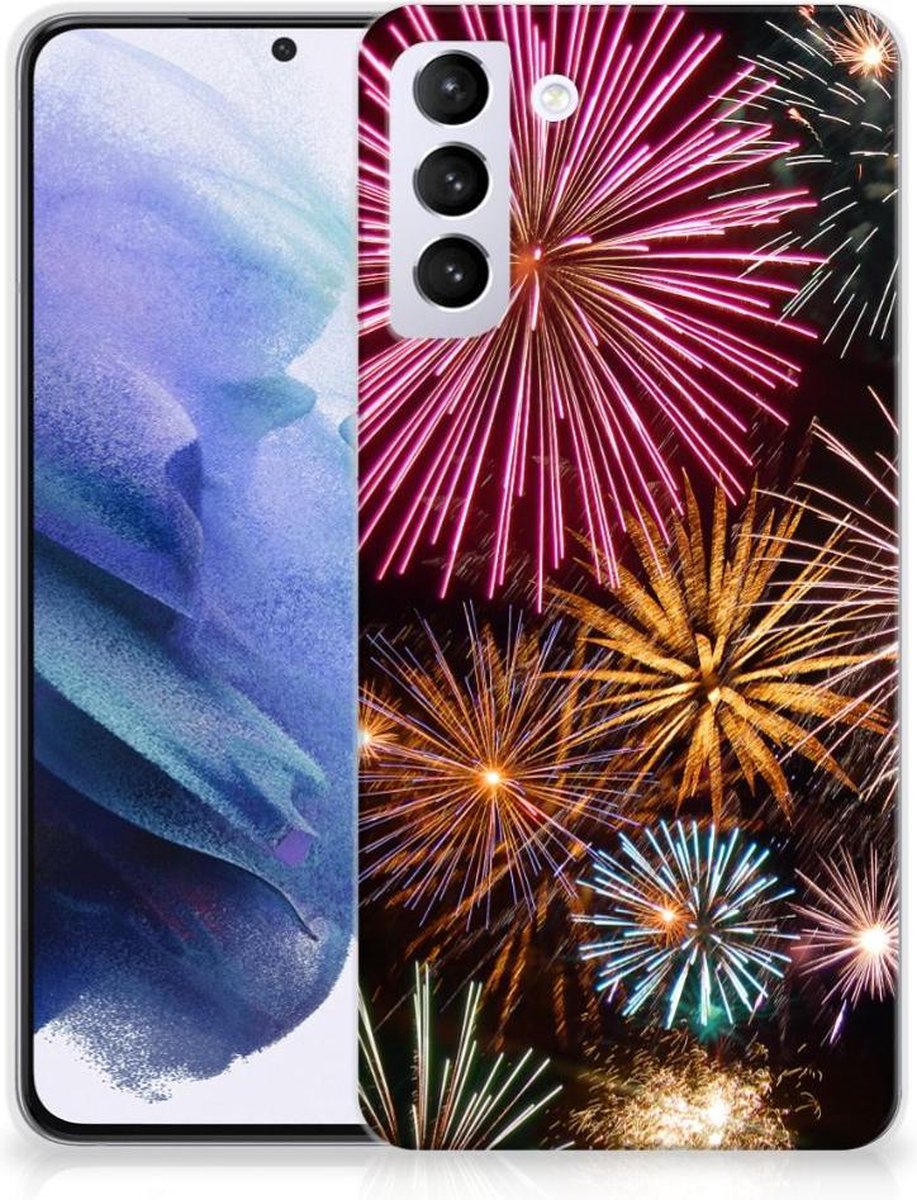 Back Cover voor Samsung Galaxy S21 Plus Silicone Back Cover Vuurwerk