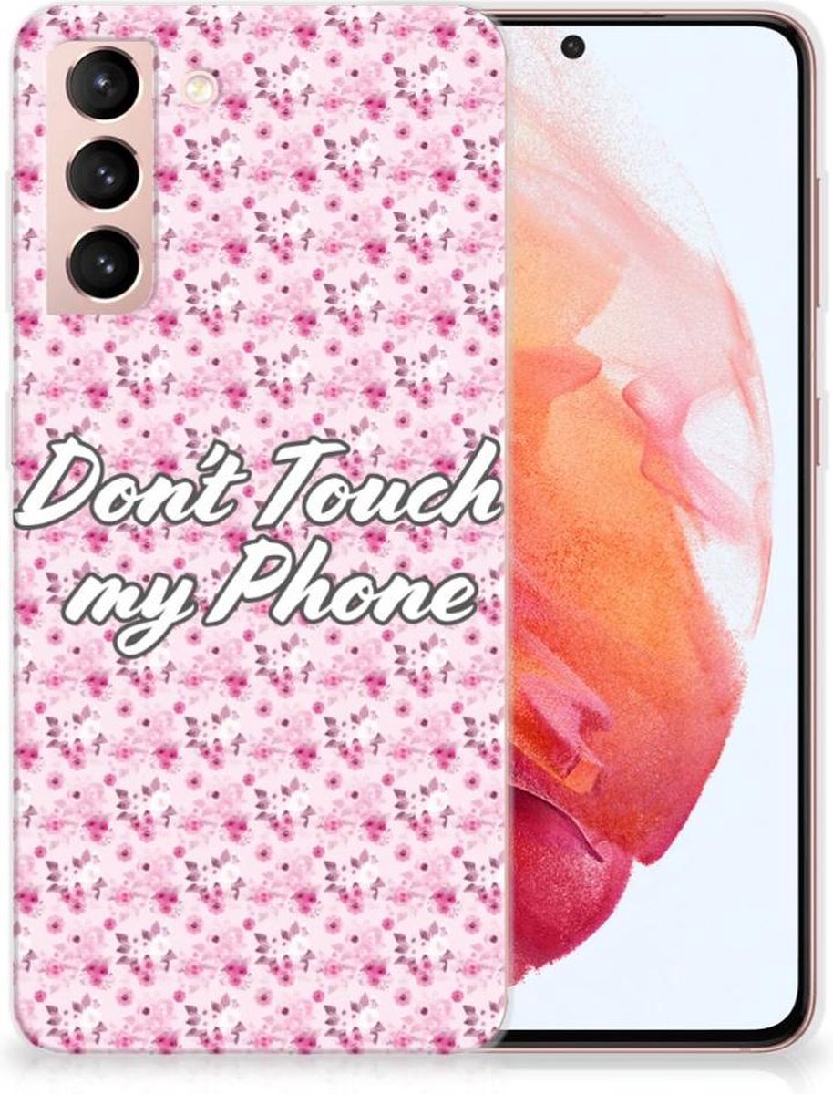 Samsung Galaxy S21 Silicone-hoesje Flowers Pink DTMP