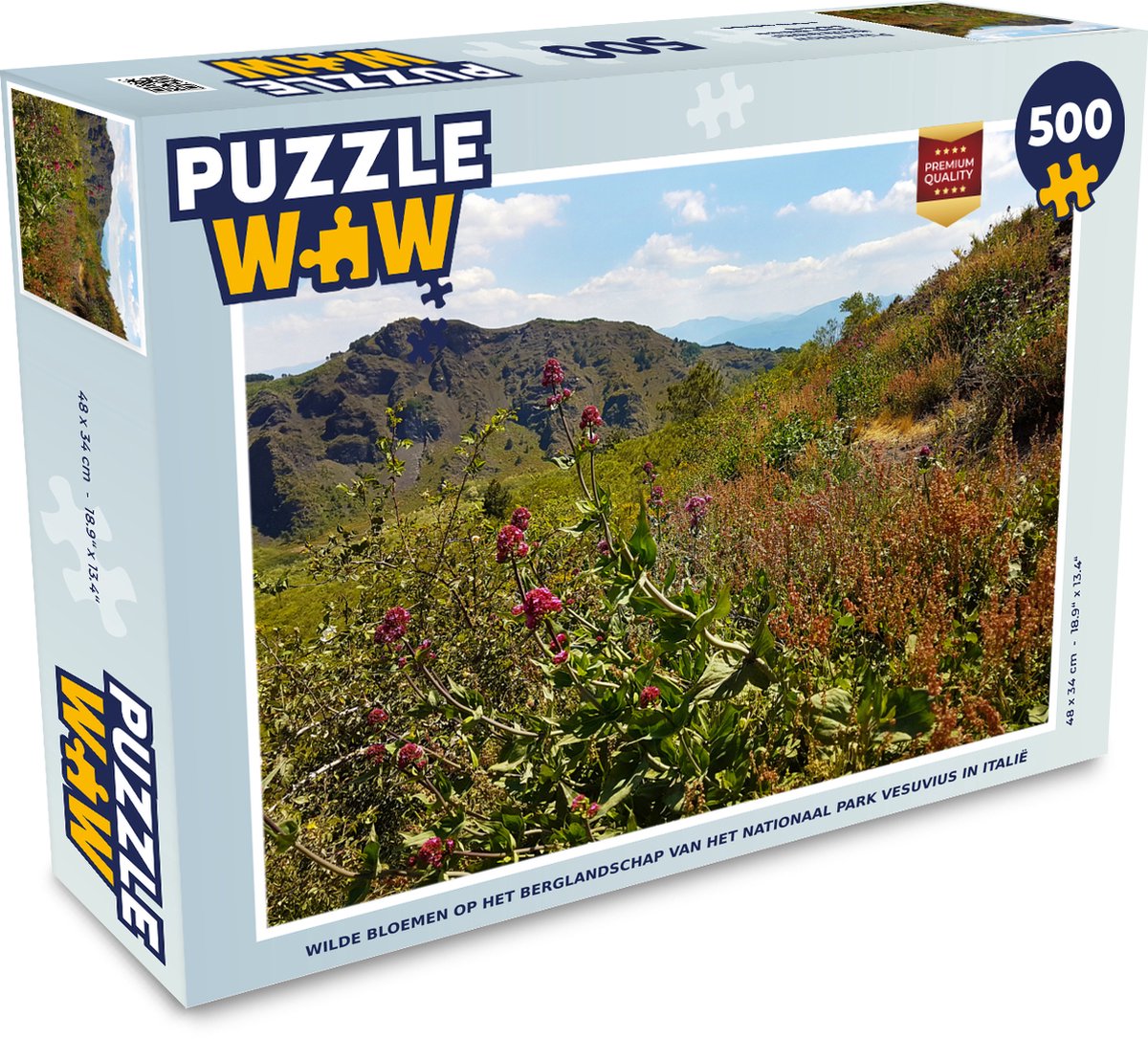 Afbeelding van product Puzzel 500 stukjes Nationaal Park Vesuvius - Wilde bloemen op het berglandschap van het Nationaal park Vesuvius in Italië - PuzzleWow heeft +100000 puzzels