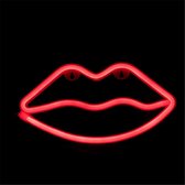 Lamp lippen mond rood led verlichting neon look lips