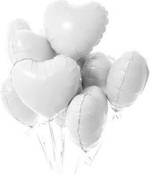 Hartjes Ballonnen Wit 5 Stuks | Folie Ballonnen set voor Valentijnsdag | Helium Ballon | Party Feest Blonnen | Romantische Versiering - 45cm
